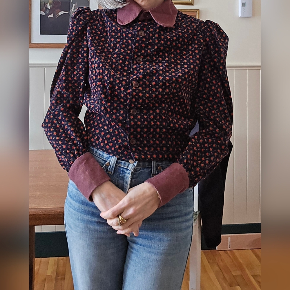 Retro Homesewn Victorian Style Ditsy Blouse